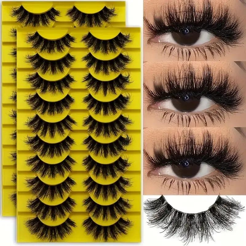 Eyelash Extension Cat Eye - 10 Pairs Eye Eyelashes 5D Fluffy
