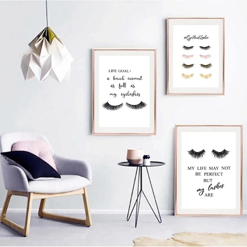 Eyelash Extension Quotes - Fashion Eyelashes Extensions Quotes Posters Wall