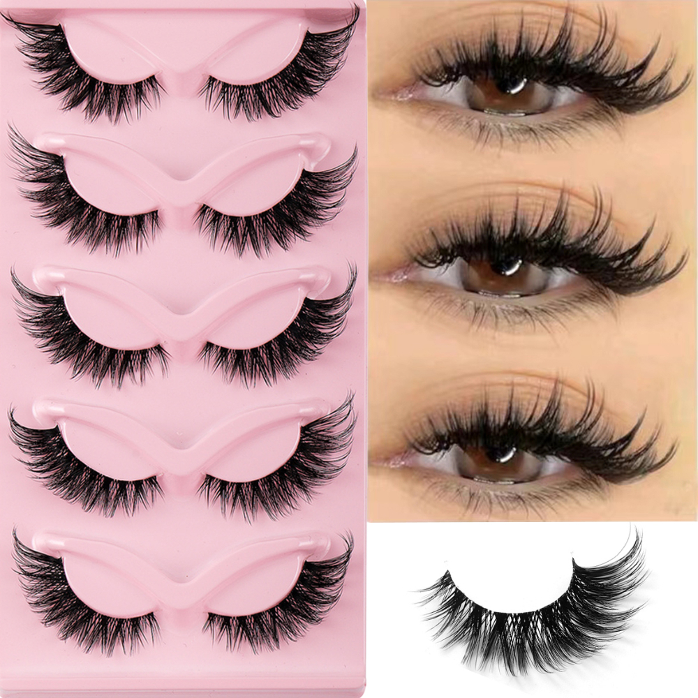 Eyelash Extension Cat Eye - 5 Pairs Cat Eye Lashes Faux