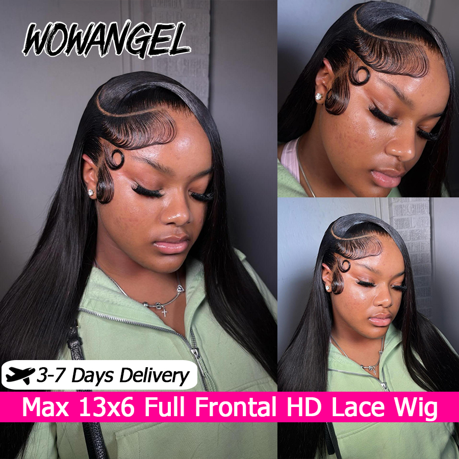 Eyelash Extension Natural Look - WOWANGEL Straight Lace Front Wigs 100%