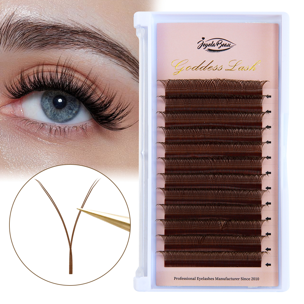 Goddess Brown YY Shape Lashes  – Eyelash Extension Yy Bewertung und Preis