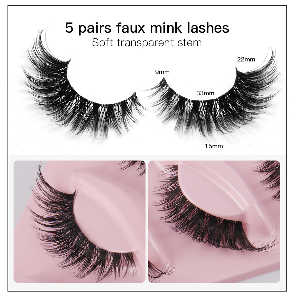 5 Pairs Cat Eye Lashes Faux Mi – Eyelash Extension Cat Eye Bewertung und Preis
