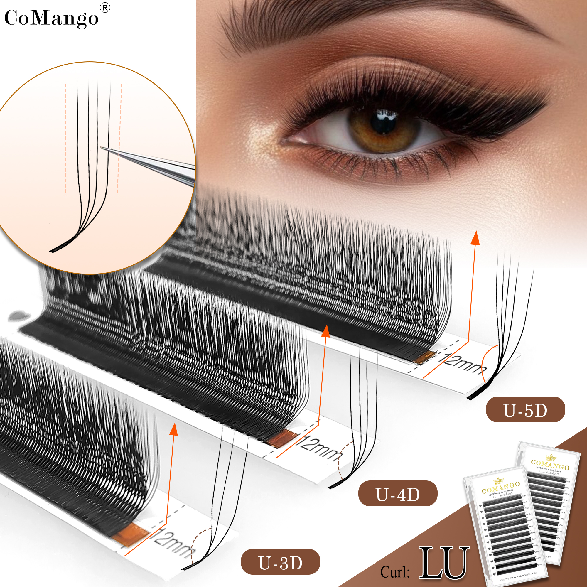CoMango 3D 4D 5D U Shaped LU C – Eyelash Extension Yy Bewertung und Preis