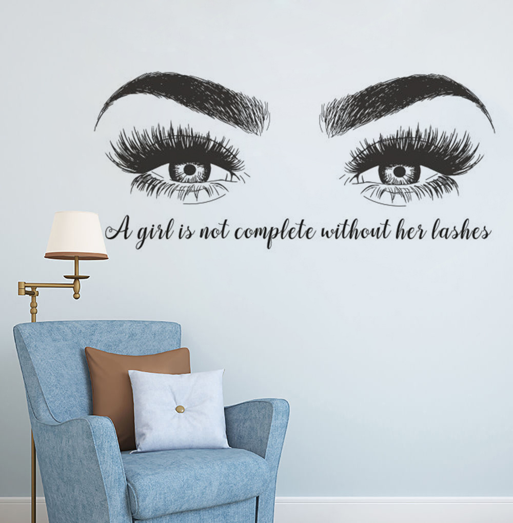 Eyelashes Eyebrows Vinyl Wall  – Eyelash Extension Quotes Bewertung und Preis