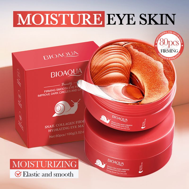 80pcs BIOAQUA Snail Crystal Co – Eye Pad Collagen Bewertung und Preis